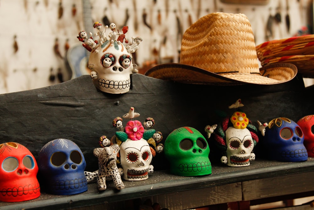 skull ceramic figurine collection
