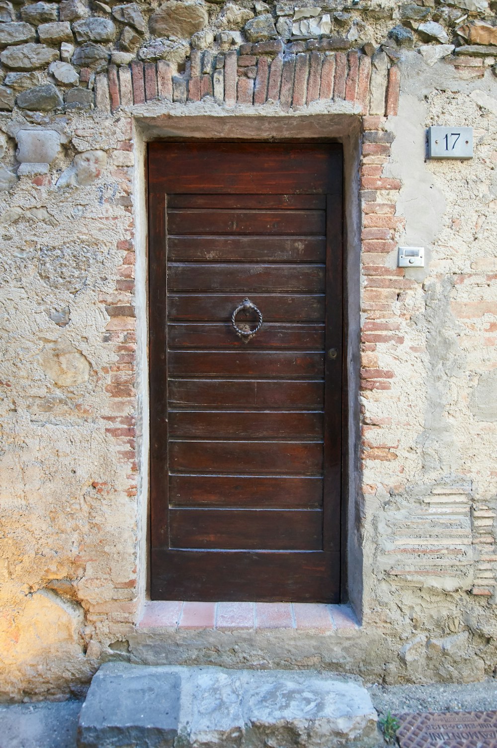 closed brown wooden door