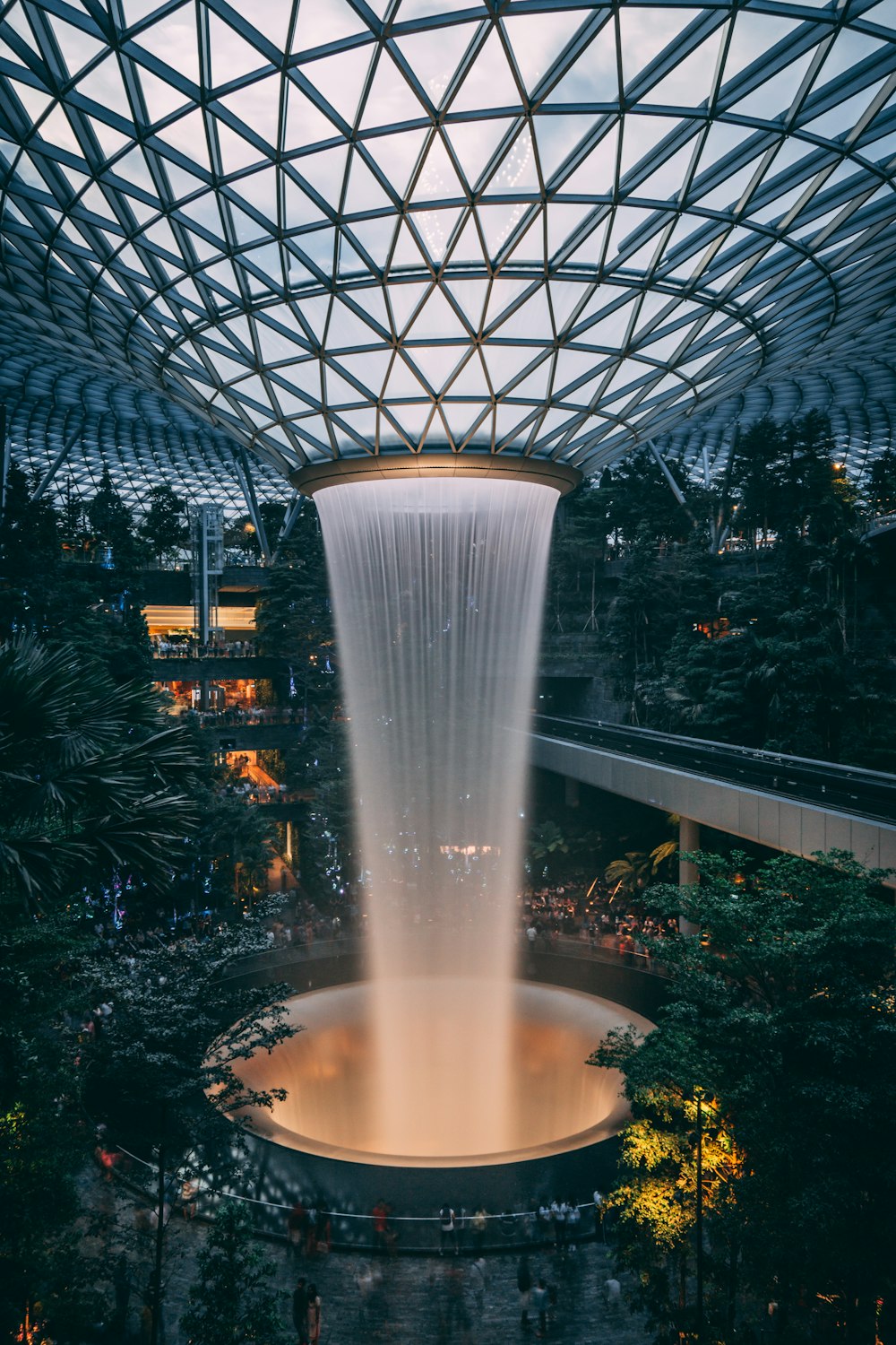 fountain in green house