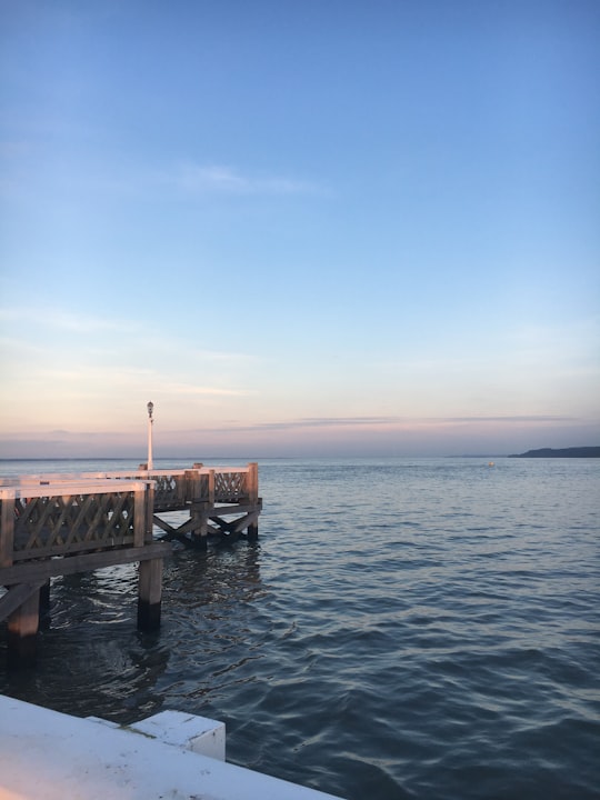 wooden dock on sea in Isle of Wight United Kingdom