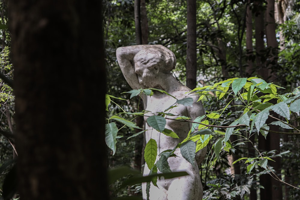 female statue in forest