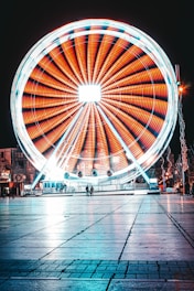 time lapse photography of Ferris wheel