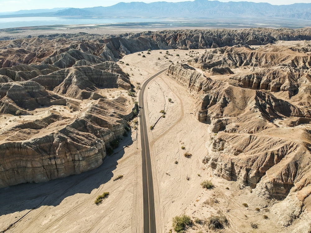 Vue aérienne du désert