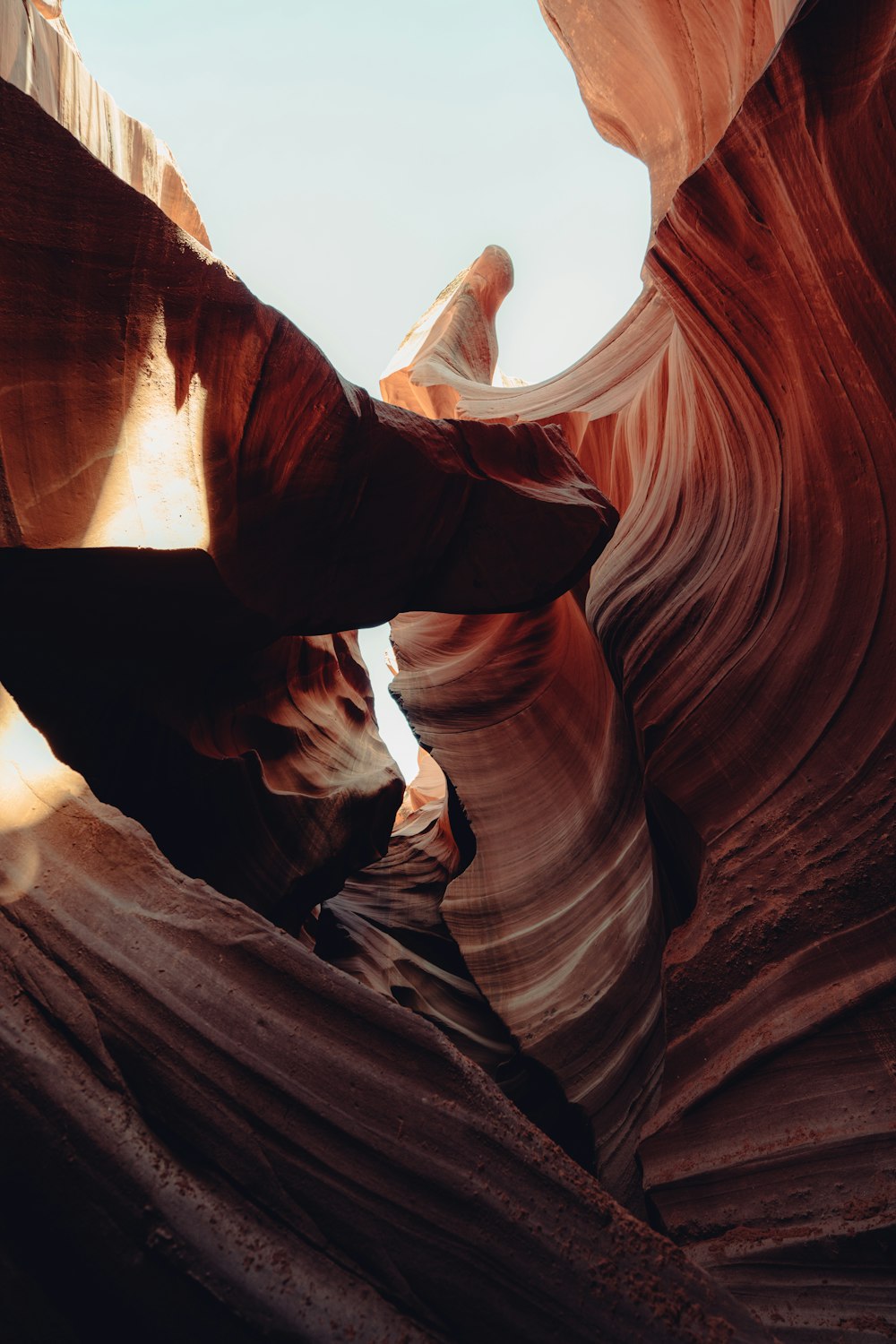 a narrow slot in the side of a canyon