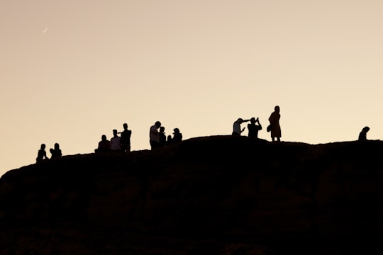 silhouetted of people on hill during nighttime in Shahdad Iran