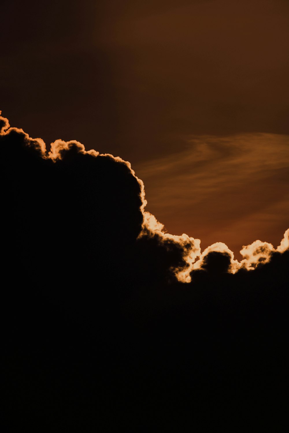 black and brown cloudy sky