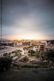 A panoramic view of Chandigarh’s skyline at dusk, highlighting its blend of nature and urban life.