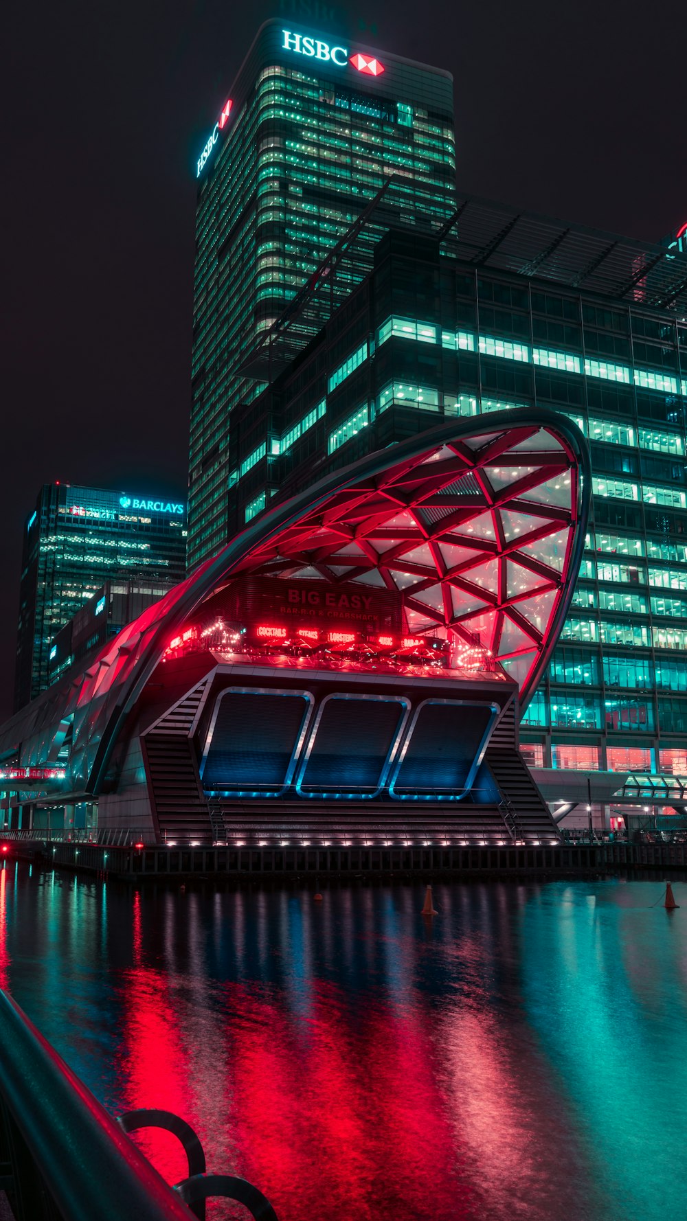 HSBC building during night time