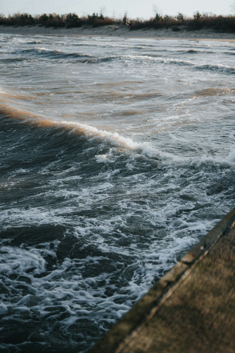 macro photography of gray body of water