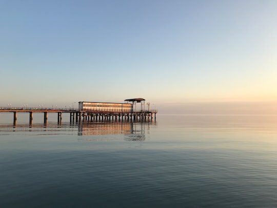 in distant photo of bridge in Sochi Russia