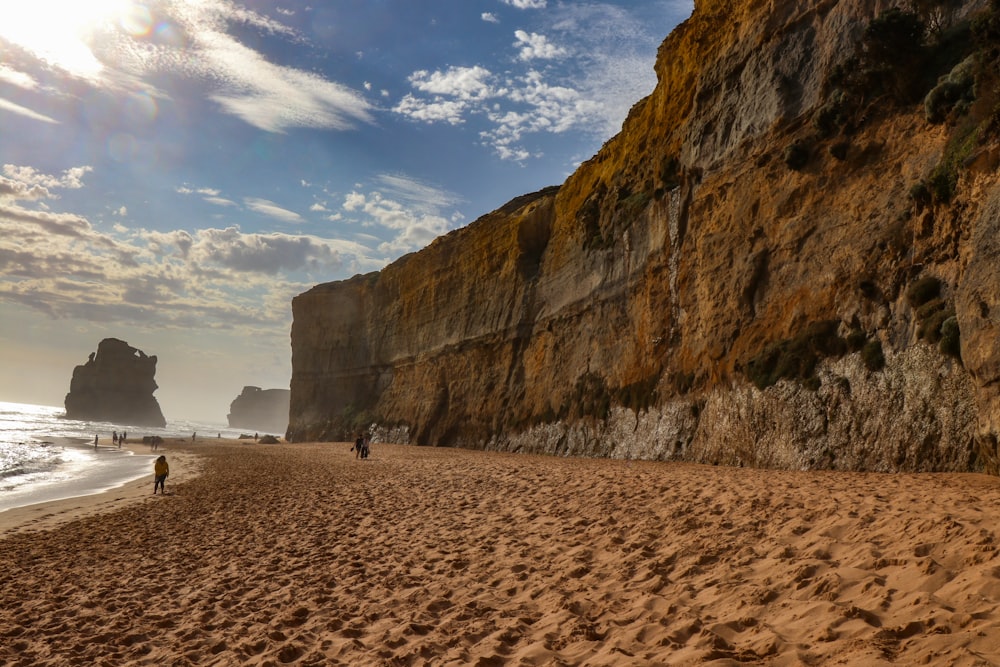 person walking on beach