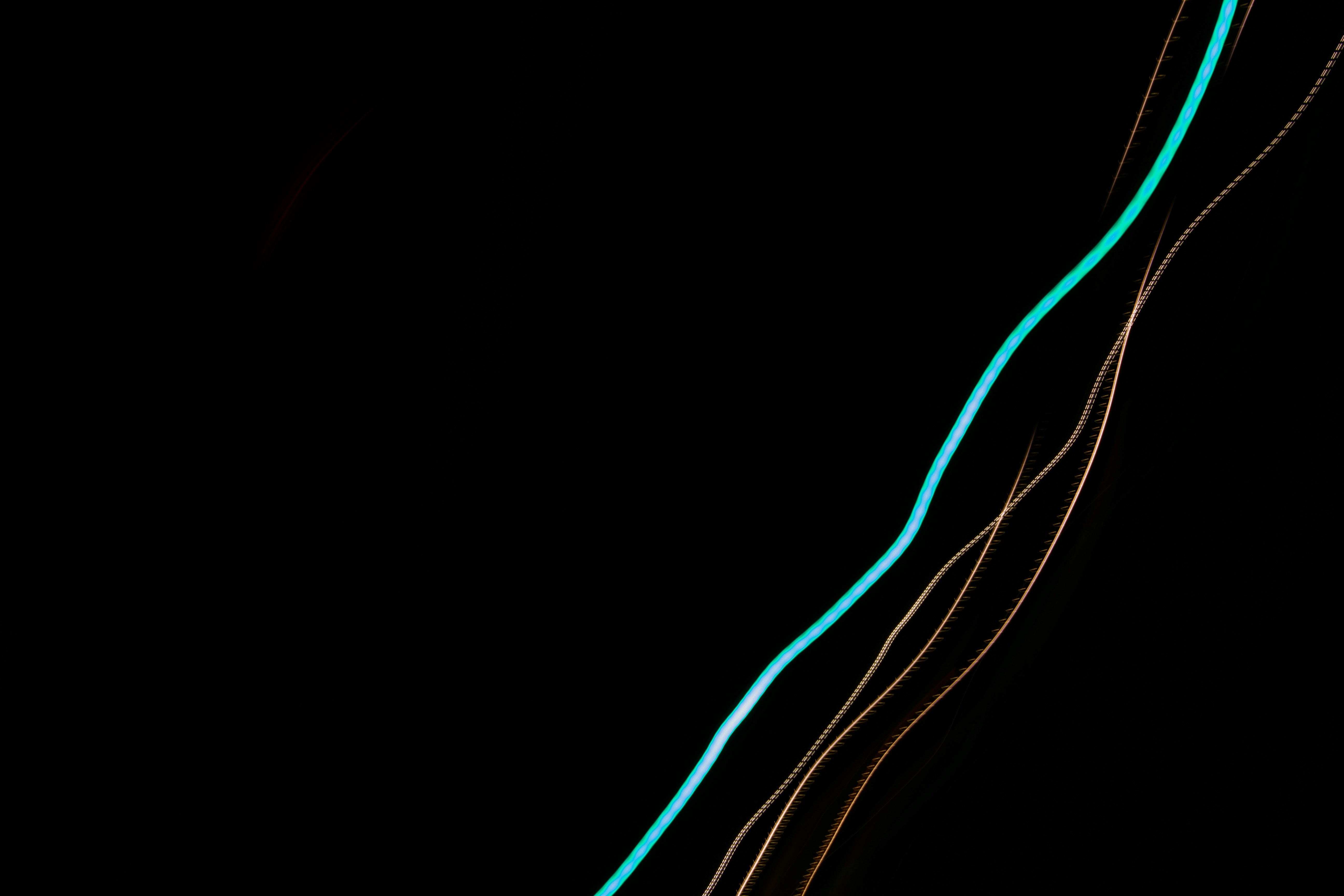 green and brown abstract line art