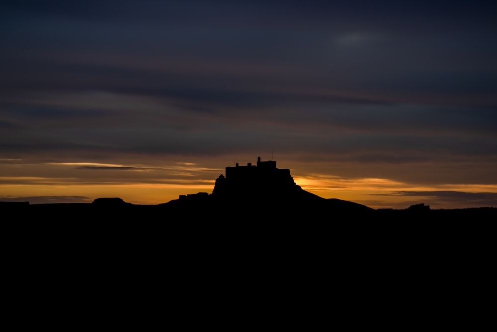 silhouette of castle