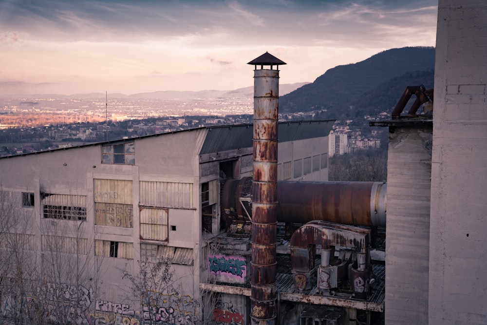 brown and gray steel chimney