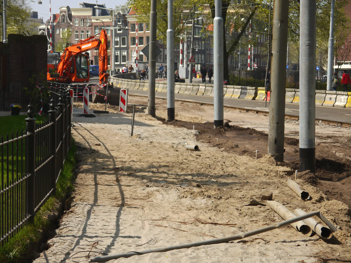 Street and roadway reconstruction earthwork in progress