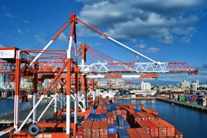 containers vans on boat