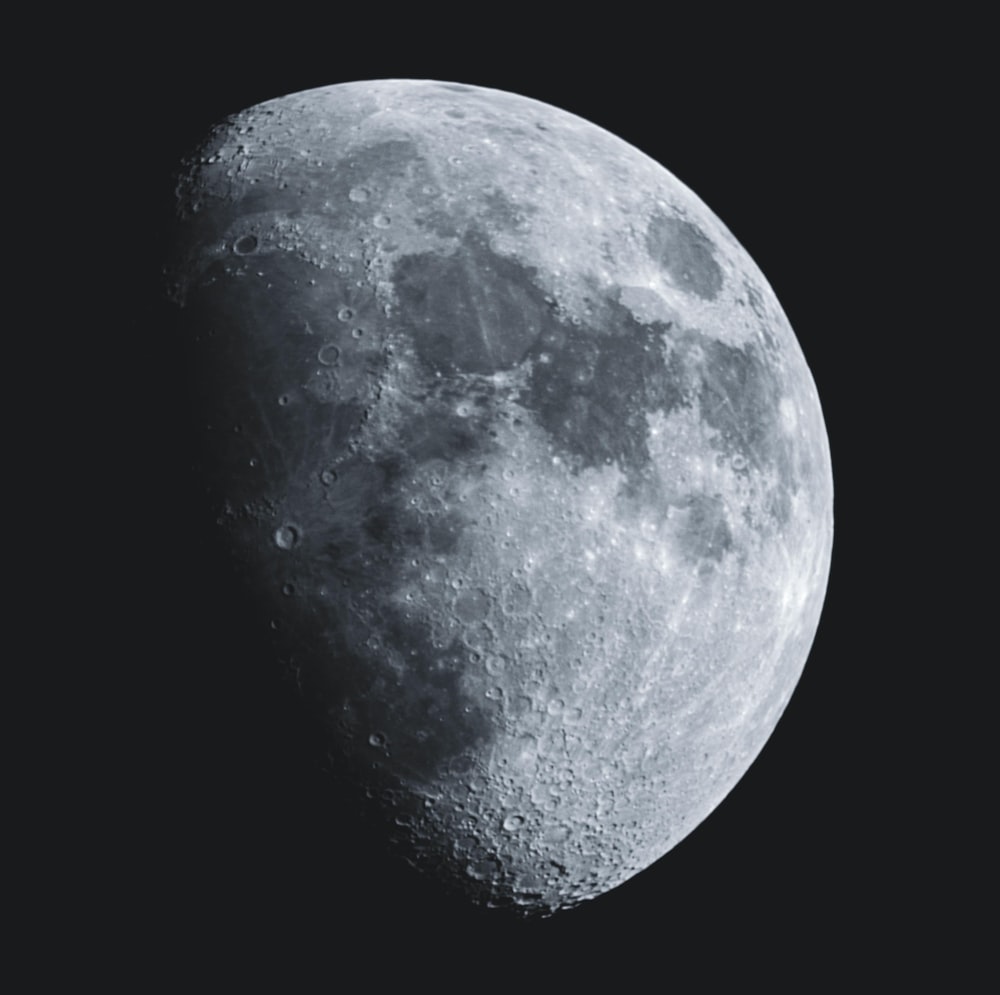 greyscale photography of full moon