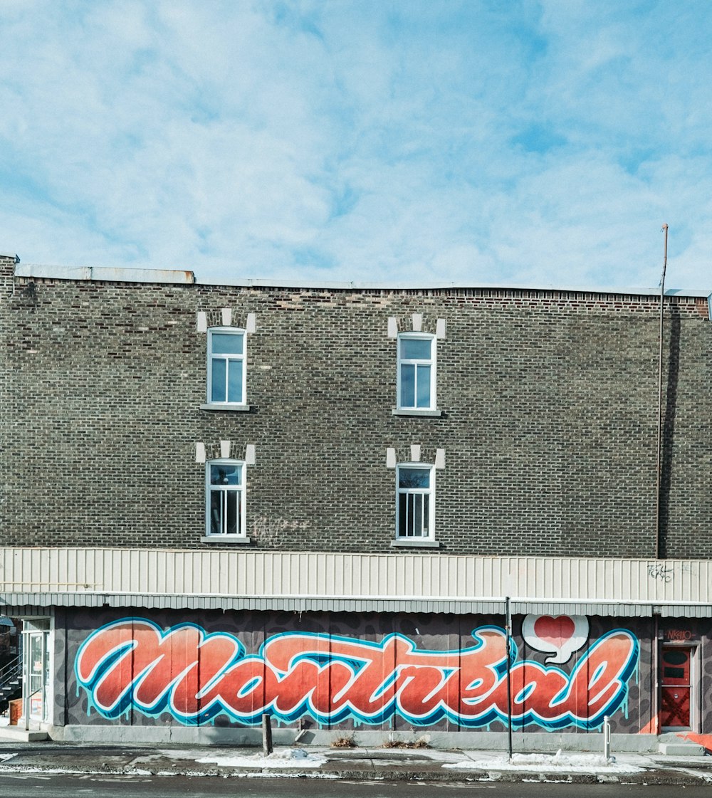 a building with graffiti on the side of it