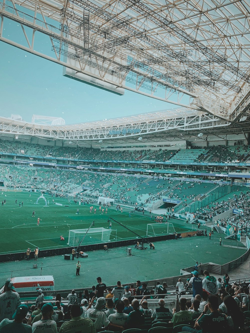 people watching soccer game