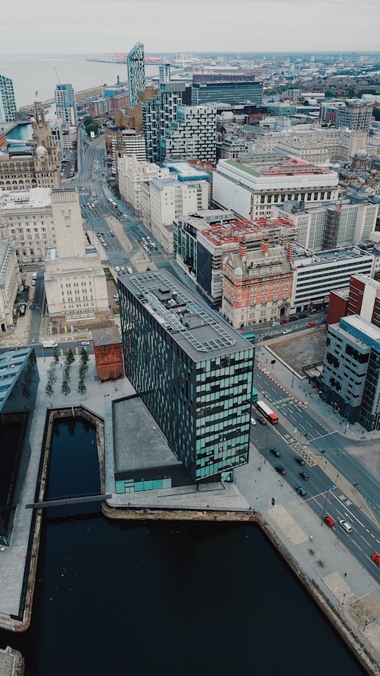 aerial photography of high-rise buildings in Liverpool United Kingdom