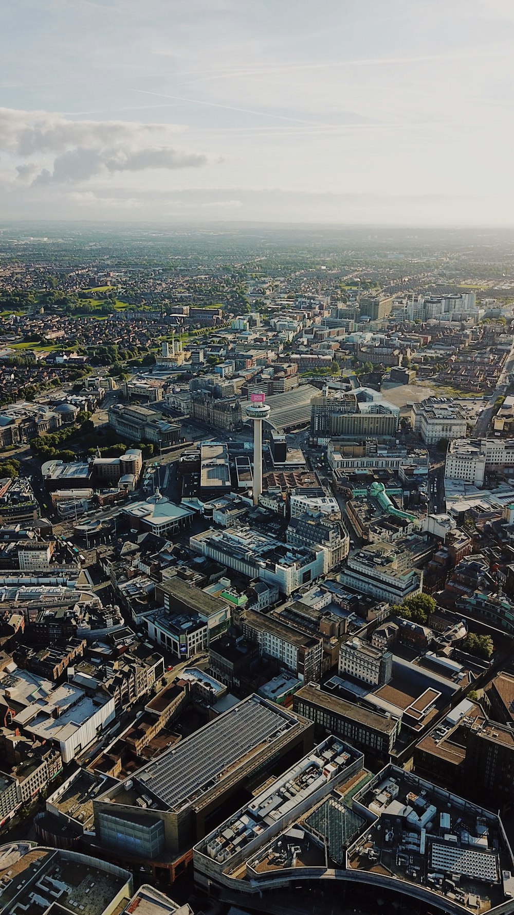 aerial photography of buildings ]