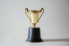 yellow and white trophy