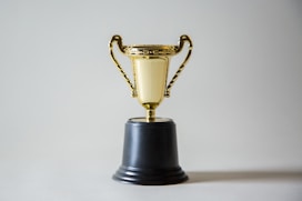 yellow and white trophy
