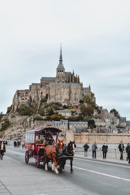 brown and gray castle in Mont Saint-Michel France