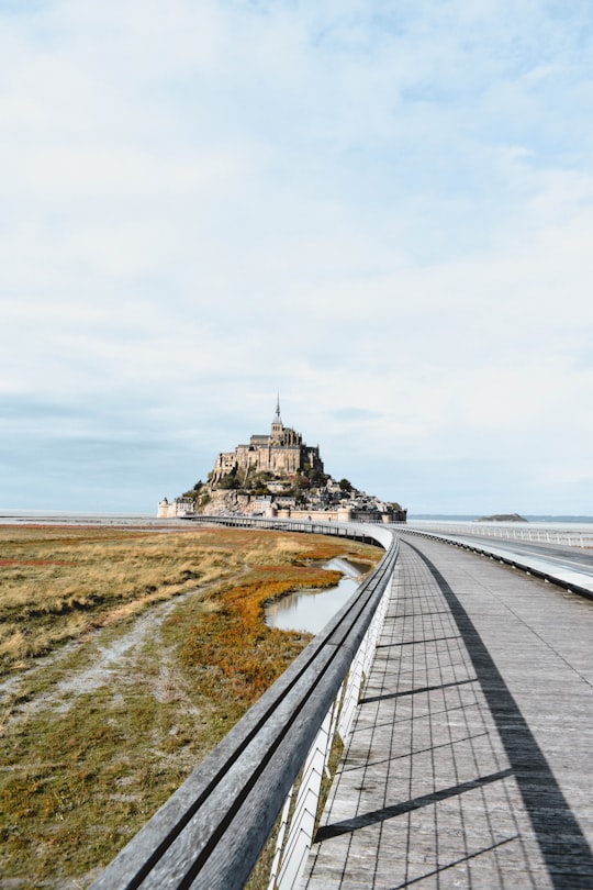 brown concrete castle in Mont Saint-Michel France