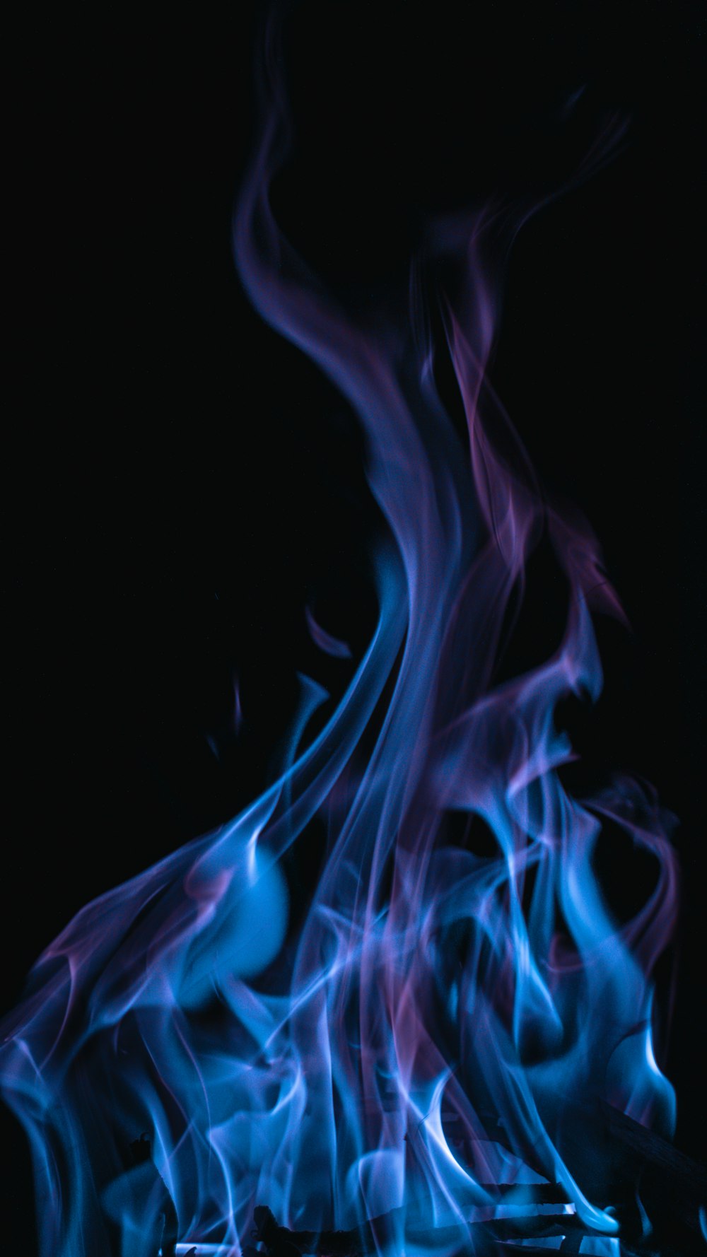 blue and purple flame