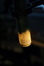 selective focus photography black and brown microphone