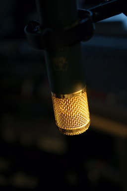 selective focus photography black and brown microphone