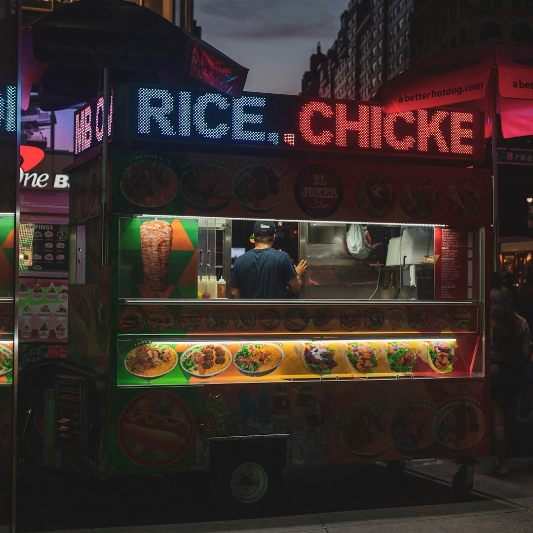 red and green food cart