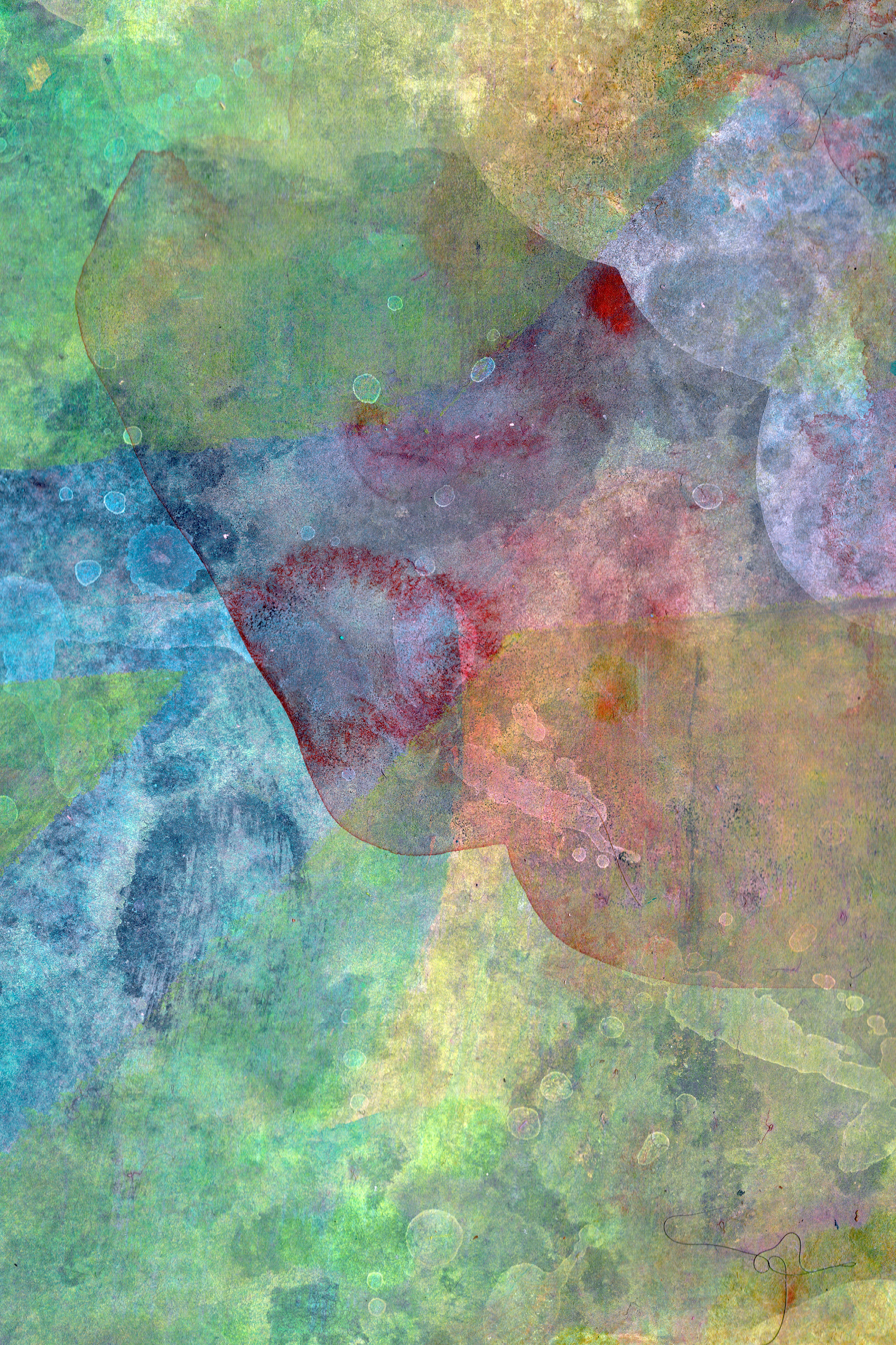 an abstract painting of different colors and shapes