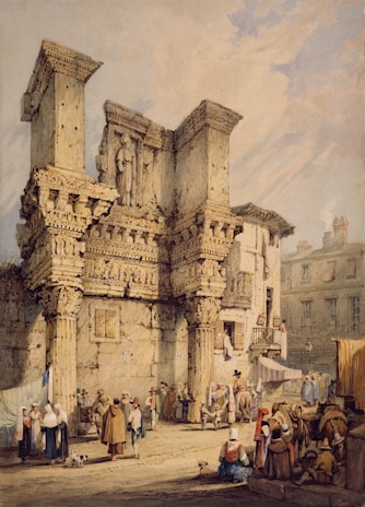 A captivating image of ancient Rome bustling with life.