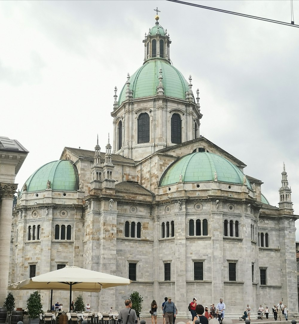 architectural photography of gray and green monument