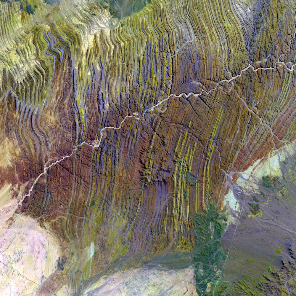 a satellite image of a mountain range