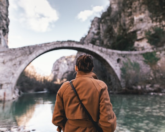 shallow focus photo of person in brown jacket in Zagori Greece
