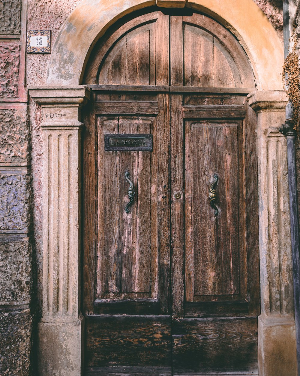 closed brown wooden door