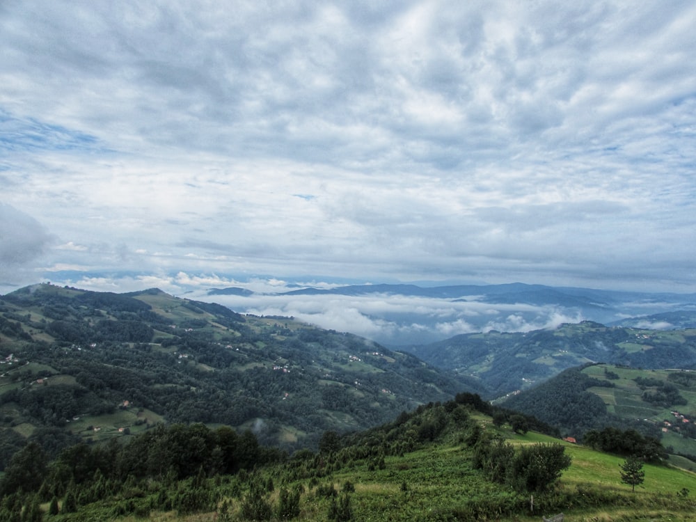 aerial photo of mountains