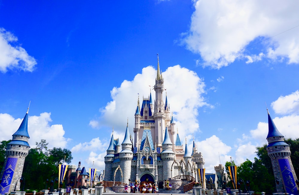 white and blue castle