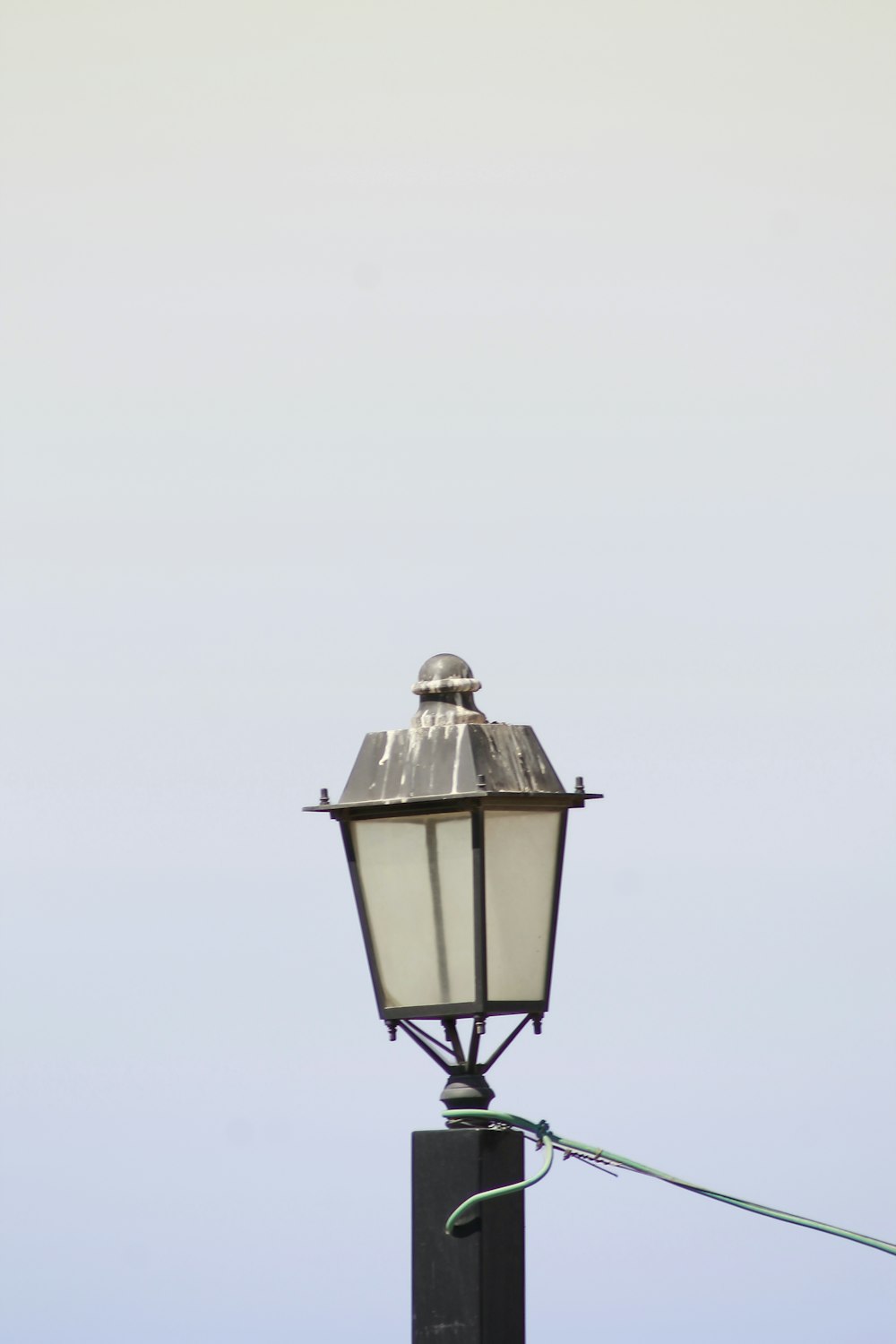 white and black lamp post