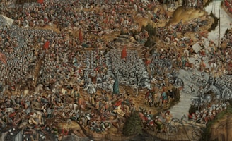 A historical painting illustrating a significant battle scene.