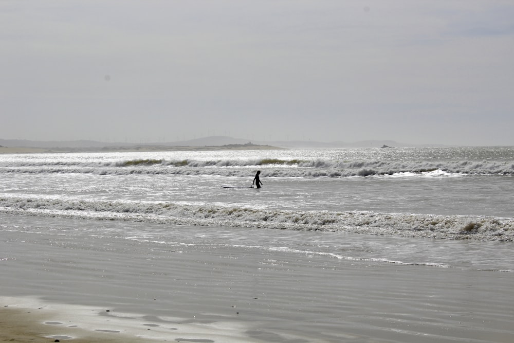 person walking on seashore