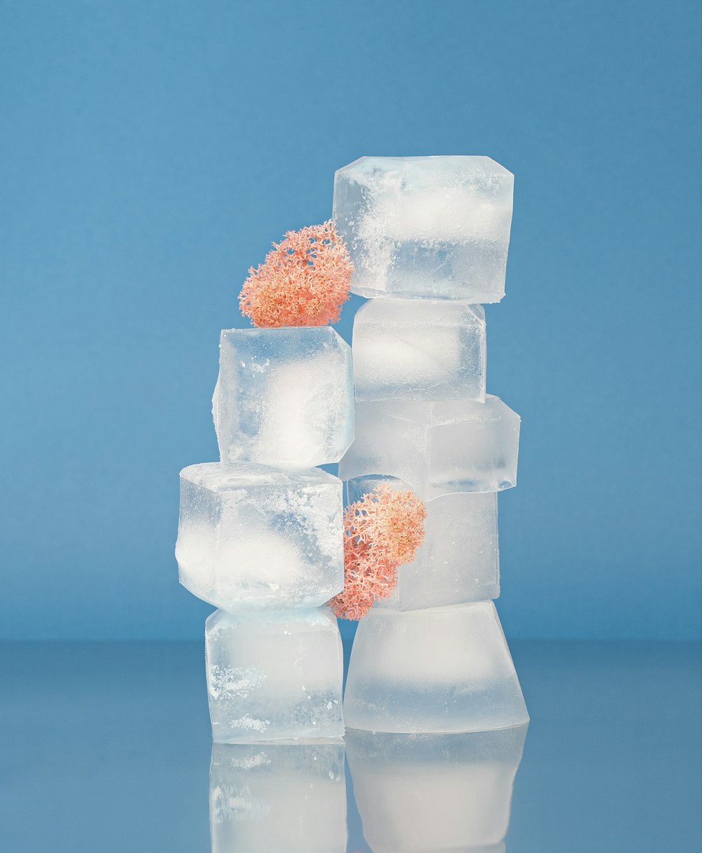 pilha de cubos de gelo