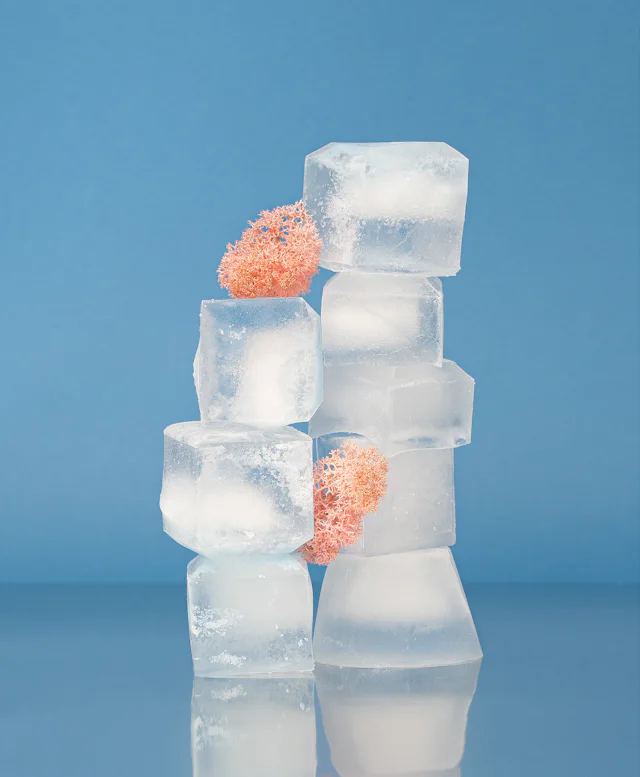 Stack of ice cubes made by an ice maker like the ones we repair in Somerville