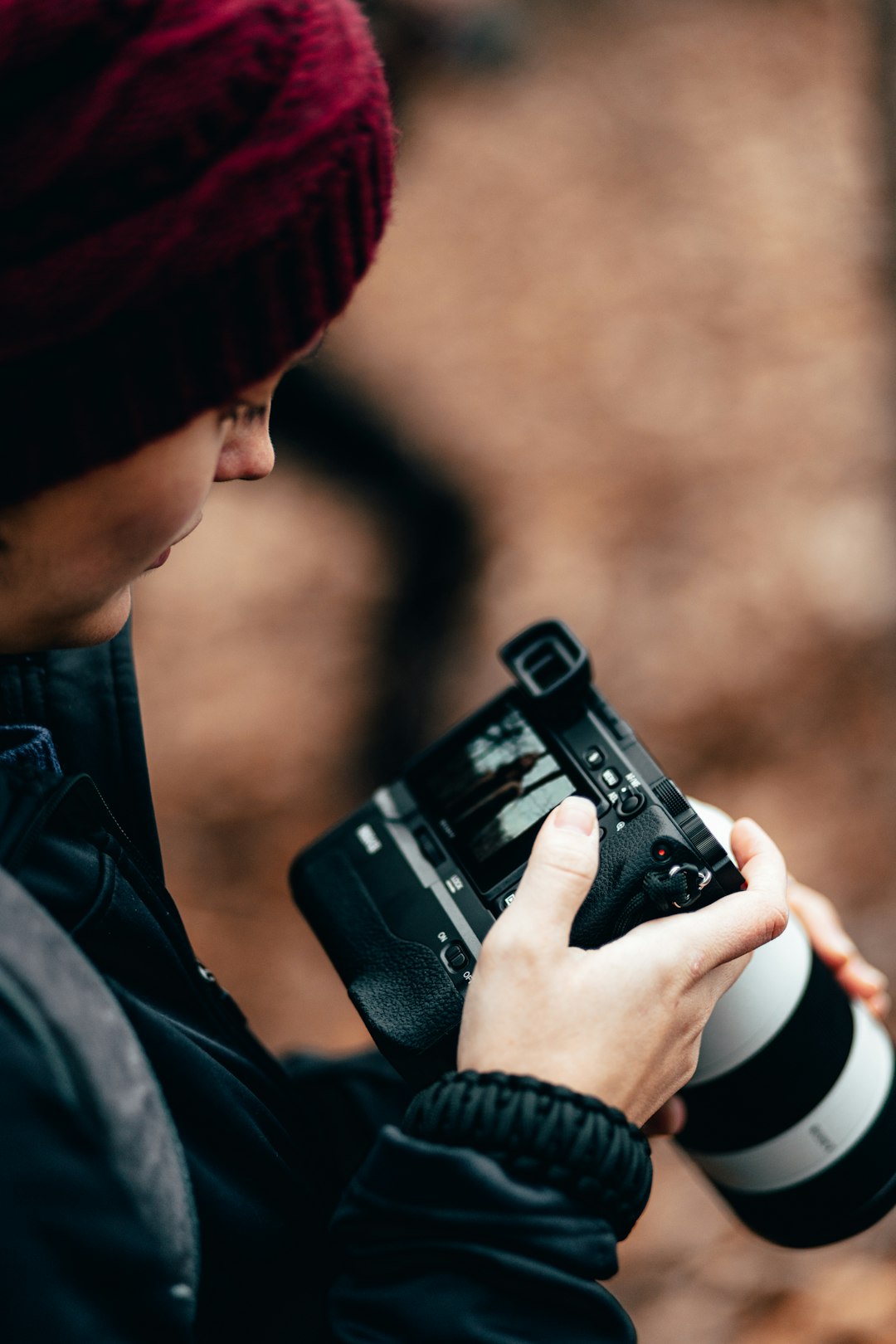 person holding camera