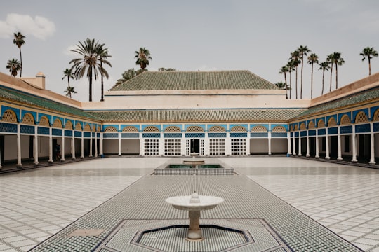 fountain between structures in Bahia Palace Morocco