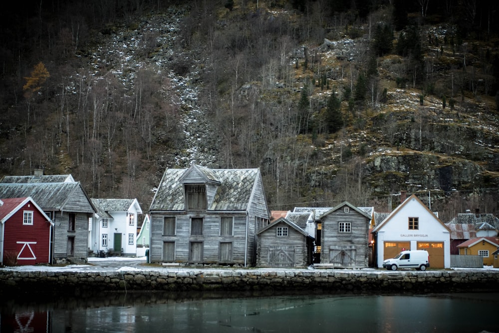 village near the mountain photograph