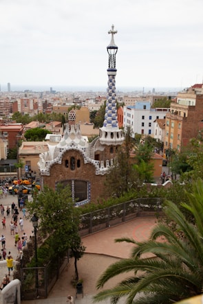A vibrant sketch of a fantastical cityscape filled with whimsical buildings